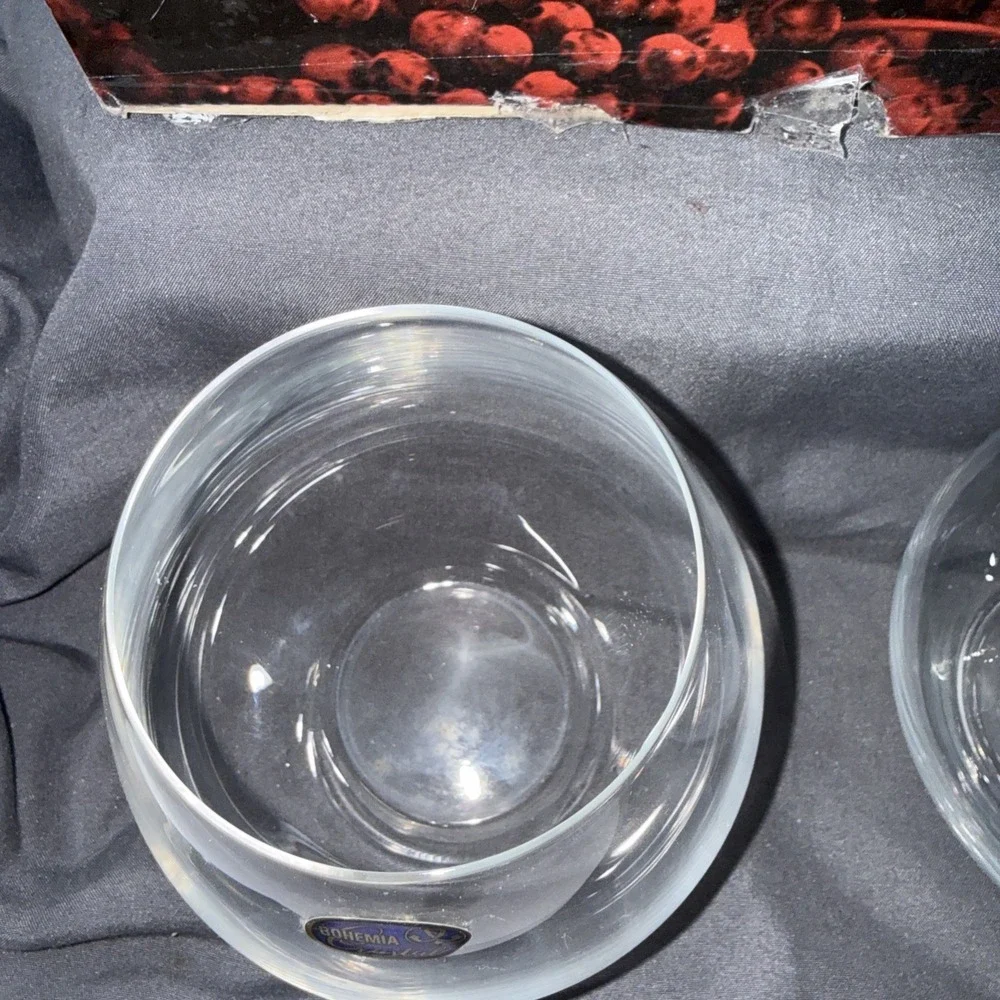 Bohemia Crystal Stemless Wine Brandy Glasses Set of 2 - Crystalex NIB
